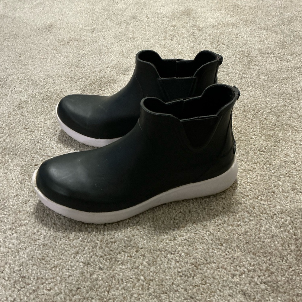 Black Ankle Boots with White Soles